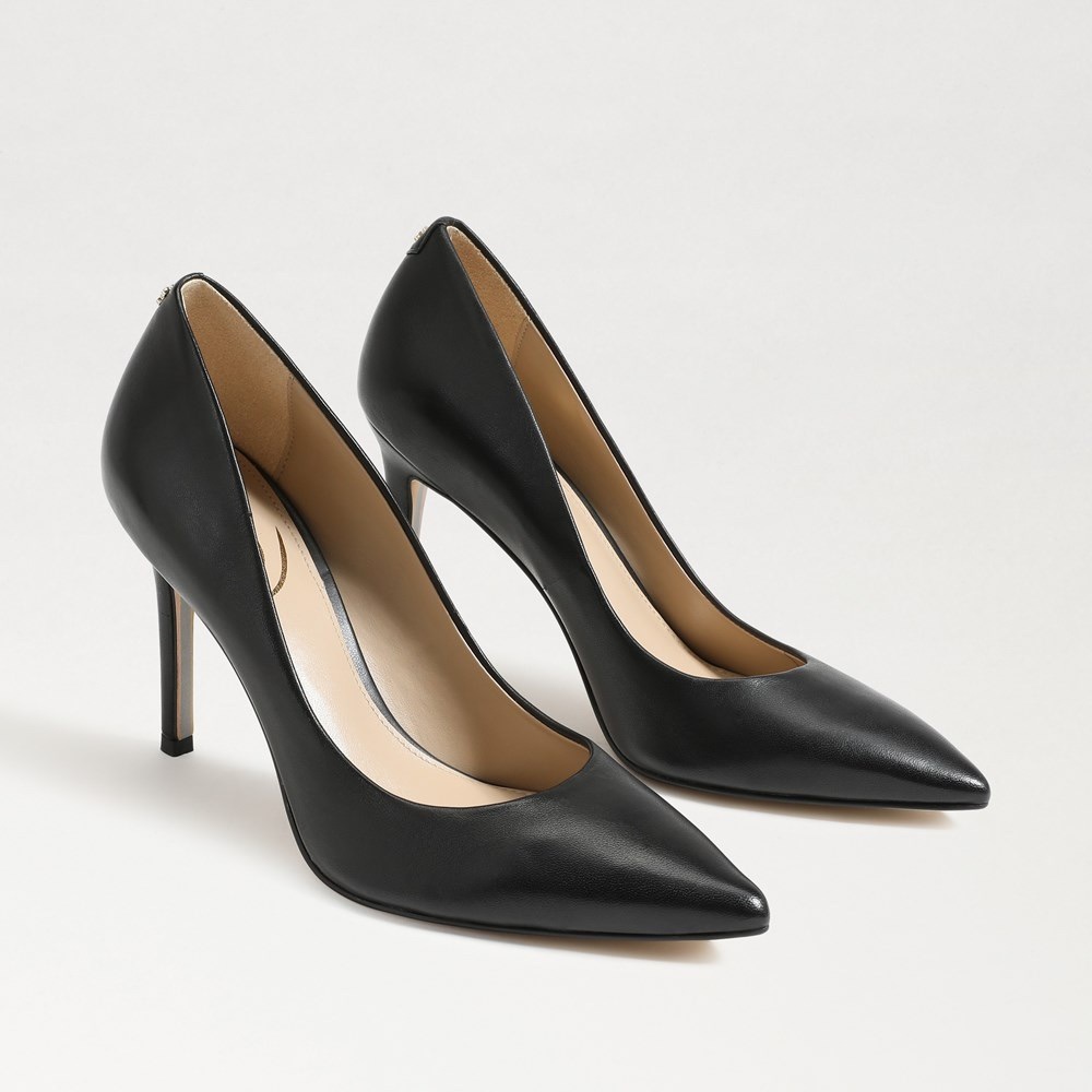 {Sam Edelman} Hazel Pointed Toe Pump in Black Leather - Size 9.5 - NWOT